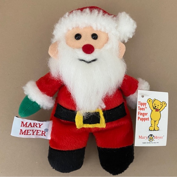 Mary Meyer, Vintage Tippy Toes Santa Finger Puppet,  7 Inch Santa Claus Plush - Picture 2 of 6